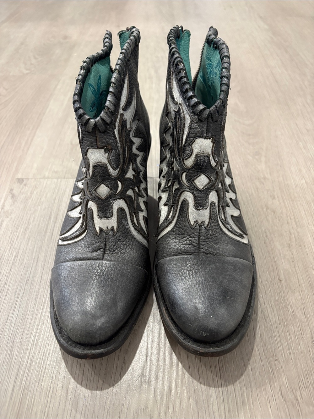Corral Gun metal Leather Western Ankle Booties